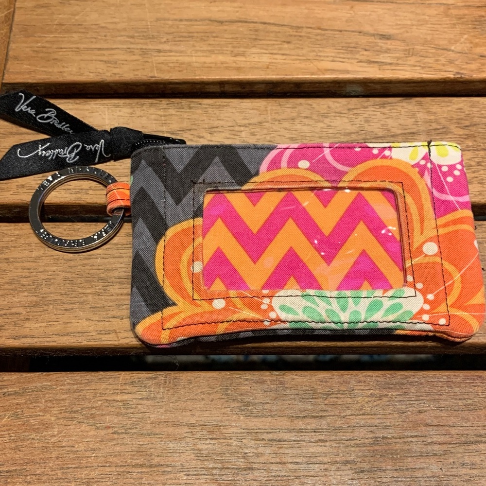 VERA BRADLEY Vibrant Summer Multicolor  Keyring ID Wristlet Wallet Like New